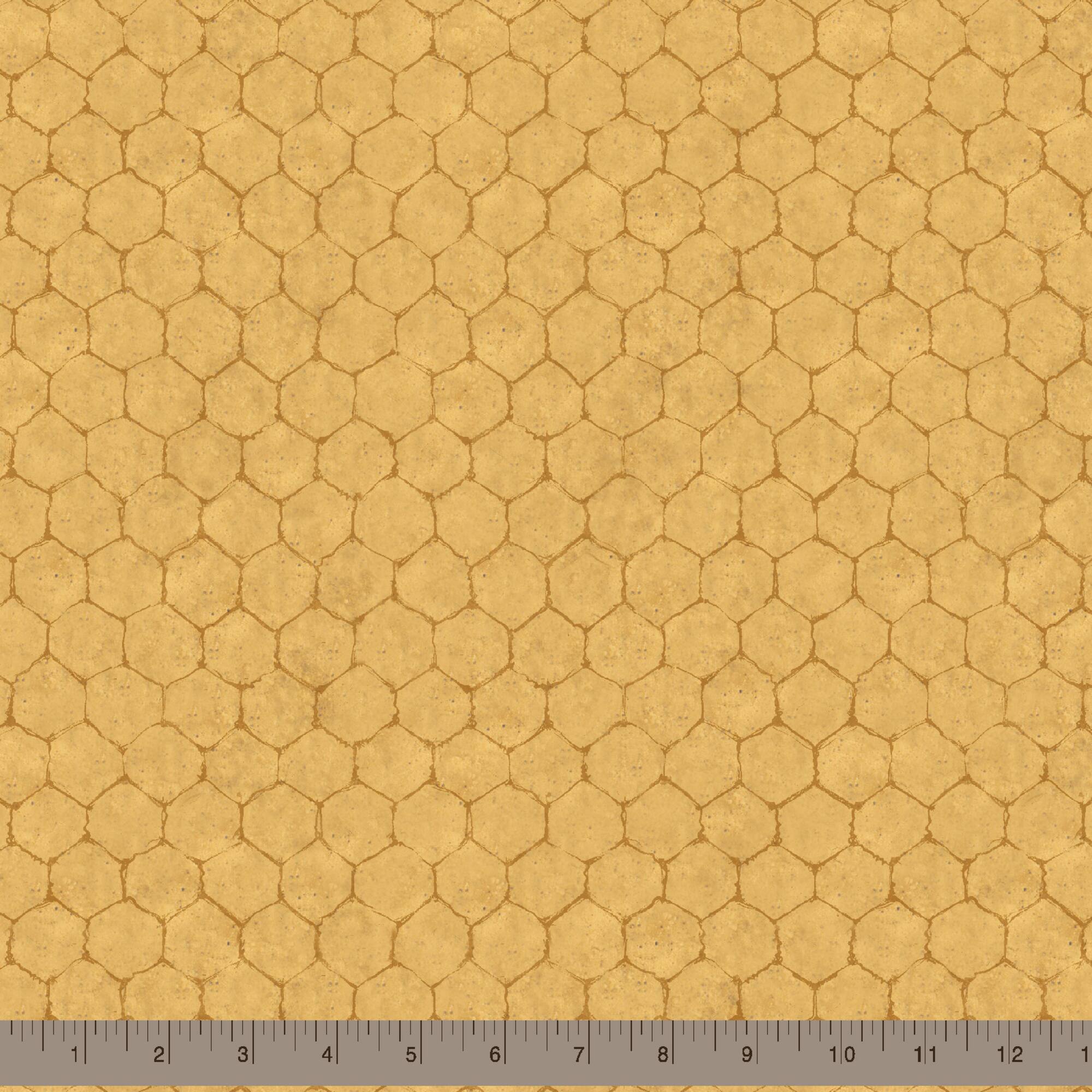 Springs Creative Crown Roost Yellow Chicken Wire Cotton Fabric